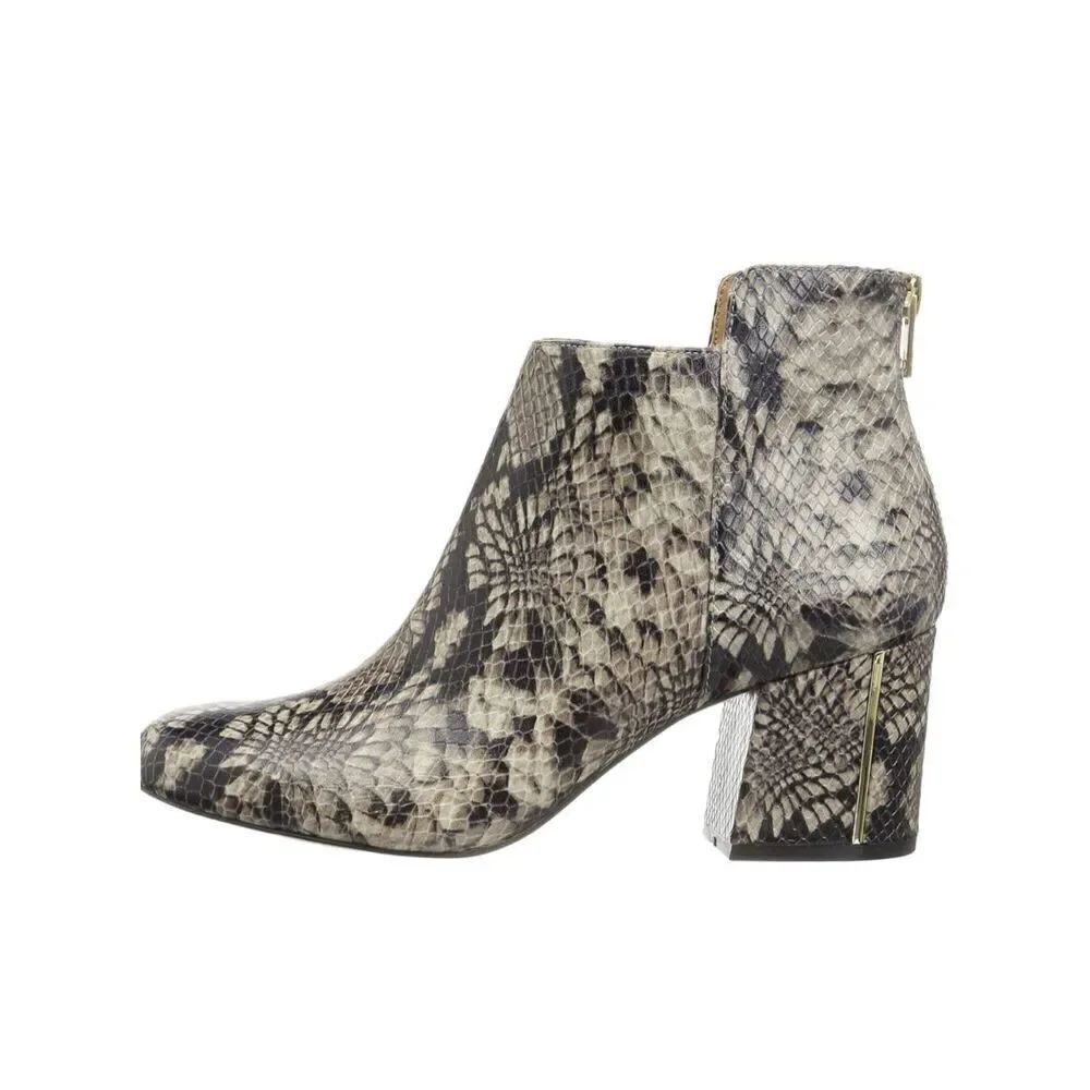 Calvin Klein Women's Lorah Boot leather snake print size 8.5 back zipper
